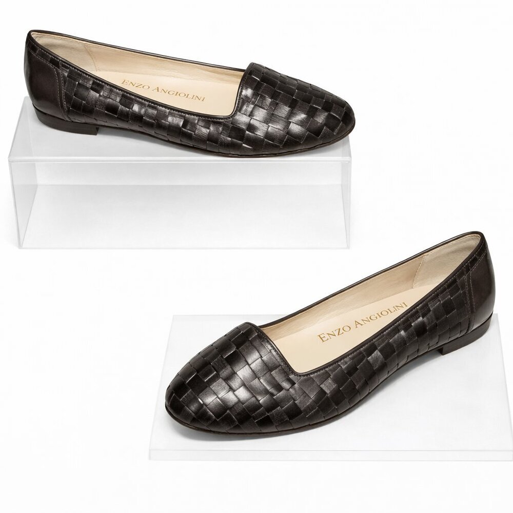ENZO ANGIOLINI Genius Woven Leather Flats Shoes 6M